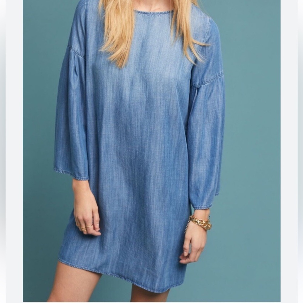 Cloth & Stone |Anthropologie | Tencel Denim Soft Dress | Bell Sleeves